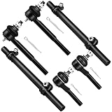 SCITOO 6pcs Suspension Kit Front 2 Inner 2 Outer Tie Rod Ends 2 Tie Rod Adjusting Sleeves fit 1995 1996 1997 1998 1999 2000 2001 2002 for Ford Crown Victoria for Lincoln Town Car for Mercury Es3494