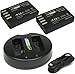 Wasabi Power Battery (2-Pack) and Dual USB Charger for Pentax D-LI109 and Pentax K-30, K-50, K-70, K-500, K-r, KP