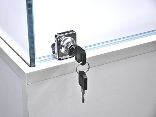 ROXYDISPLAY™ (SC-PED-W-L-EB) Pedestal Exhibition Stand Display Case Retail, Jewelry Display, Museum, Collectible, Tempered Glass, LED Light. Comes Lock. Size: Large - Thumbnail 5