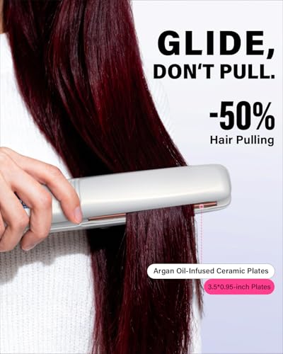 Plancha para cabello K&K, 1 pulg. 2 en 1 titanio y cerámica miniatura 3