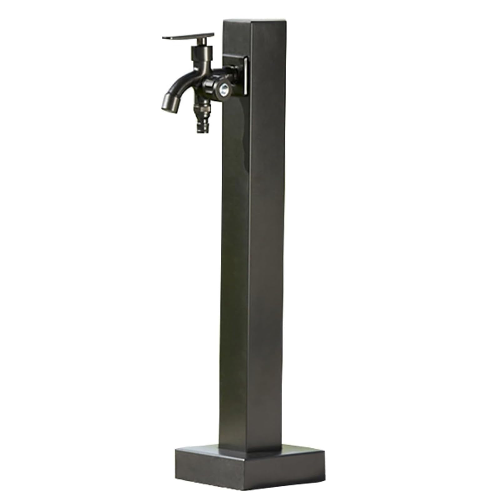 Columna de Agua de Jardín Acero Inoxidable Cuadrada, Columna de Agua Vertical para Jardín con Grifo de Doble Salida de Agua, Grifo Anticongelante para Exteriores Columna de Agua de Jardín(58cm/23in)