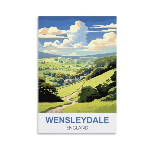JYICUNCHO Wensleydale Poster de voyage vintage Angleterre 20 x 30 cm