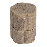 Creative Co-Op 2-Piece Marble Stackable Pinch Pots with Lid, Buff Color