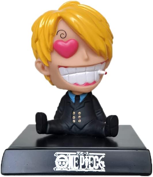 iWuQer Figura de anime Sanjii Bobbleheads para decoración de tablero de automóvil, soporte de teléfono, regalo de anime para hombres y niños, PVC,