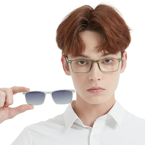 Image of Blue Light Blocking Glasses Men with Polarized Sunglasses Clip for Driving, Computer Glasses Reduce Eyestrain