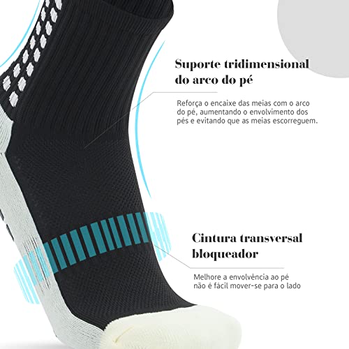 Meias Antiderrapante Esportivas Masculino, Meias Masculino para Futebol, Basquete, Voleibol, Corrida