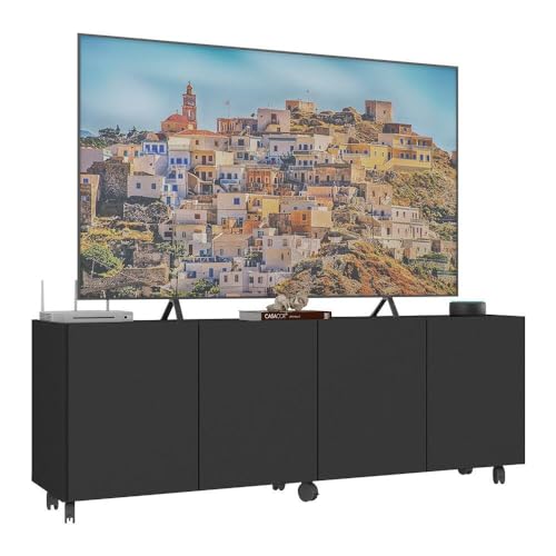 Rack para Tv até 50 Polegadas com 4 Portas e Rodízios Multimóveis Mp1069 Preto