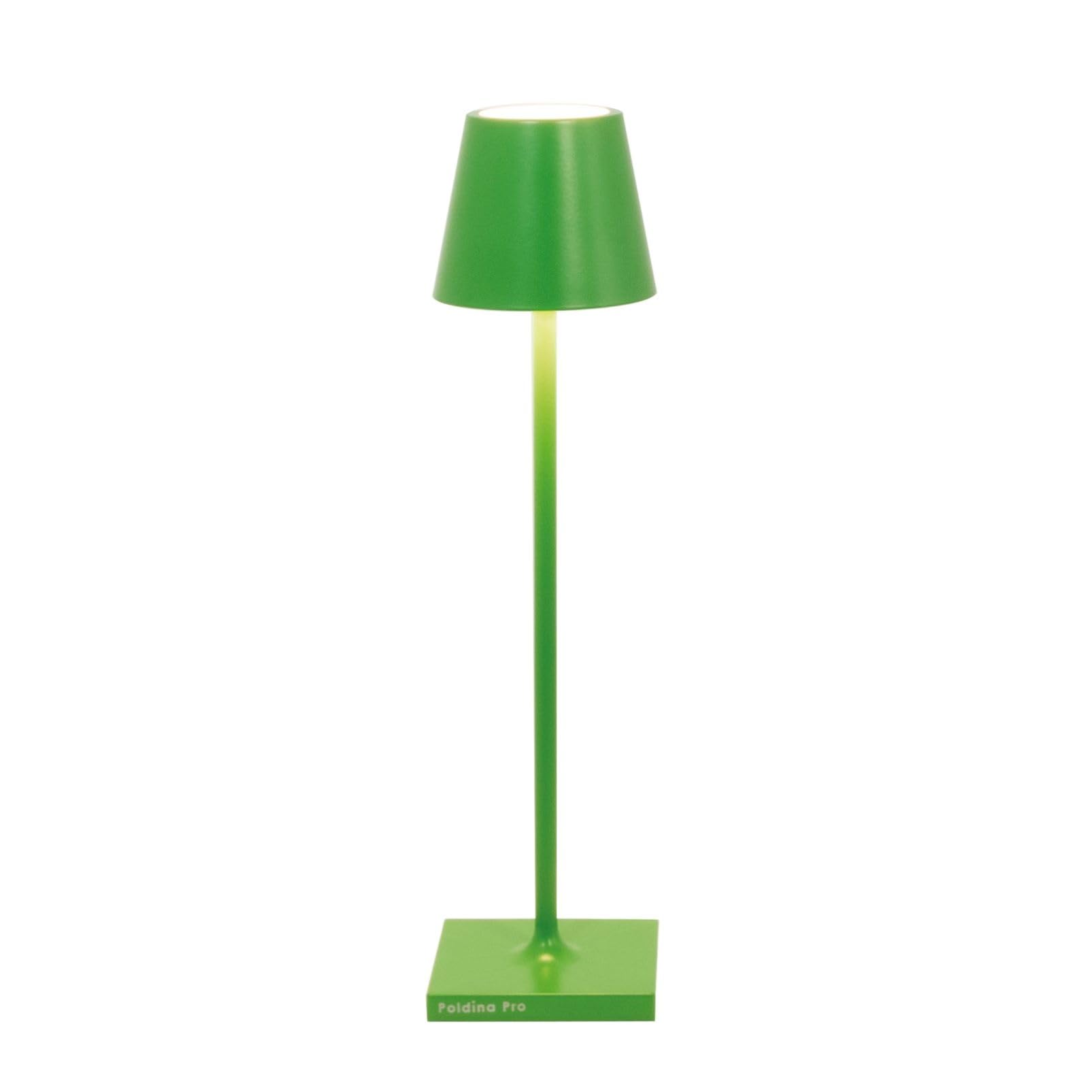 Zafferano Apple Green Poldina Micro Lamp, Rechargeable Cordless Table Lamp With Touch Controls, Suitable For Interior And Outdoor, Dimmer, 2200-3000 K, Height 27.5 Cm, Colour 27.5Cm