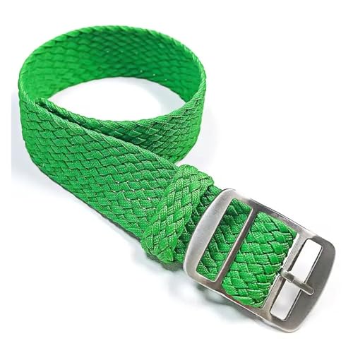 [KKTHRFFKK] 16mm 18mm 20mm 22mm Nylon Canvas Band Strap Watchband Men Women Woven Bracelet Accessories(Green,20mm)