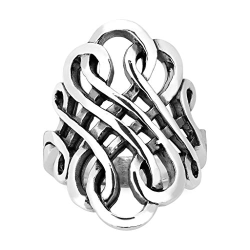 AeraVida Forever Interconnected Infinity Knot Sterling Silver Ring | Delicate e Wedding Rings For Women | Casual Comfort Fit Silver Rings for Women | Statement Fashion | Sterling Silver Rings Sizes 6-11
