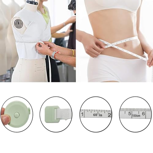6 Packs Mesure de bande,Soft Mesure de la bande de couture pour la mesure du corps,59Inch/1.5M Mini Mesure des rubans de mesure, des tissus et des vêtements, à la main (3 Couleur)