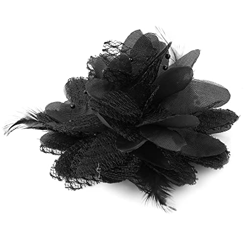 Sibba Sombreros de Flores Clip de Té Ramillete Horquilla Pasador de Plumas Florales Negras Suministros de Mariposa Vestidos Diadema Conjunto para Mujeres Niñas Viajes Boda Prom