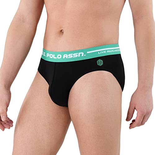 Image of U.S. Polo Assn. Men Logo Waistband Cotton Stretch IYAH Briefs - Pack of 2