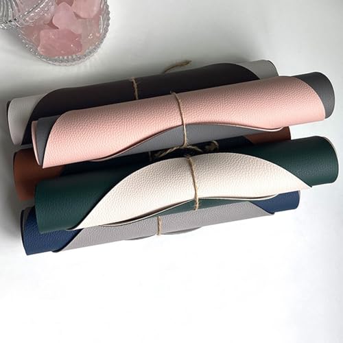 Set de table vert beige blanc réversible uni 30x44 cm lot de 2 - 5