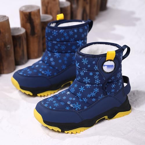 IWIHMIV Kids Cold Weather Boots Boys Outdoor Warm Comfortable Boots Non Slip Hiking Warm Winter Boots for Toddler Girls4