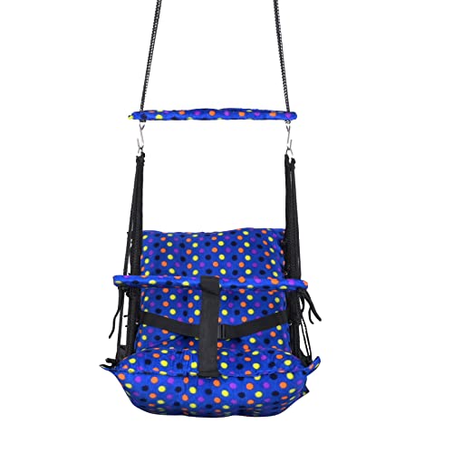 Image of Cotton Swing Chair for Kids Baby's Children Folding and Washable1-3 Years with Safety Belt /Home,Garden Jhula for Babies|Swing for Kids | Seat and Back Side 16x16 inch