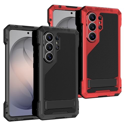 Coque Samsung S26 Ultra antichoc en silicone et métal avec dos en verre noir