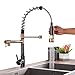 Produktbild Onyzpily küchenarmatur mit ausziehbar 360° drehbar Wasserhahn Küche Armatur Spüle Mischbatterie Einhebel Spültischarmatur Spiralfederarmatur Schwarz+Roségold