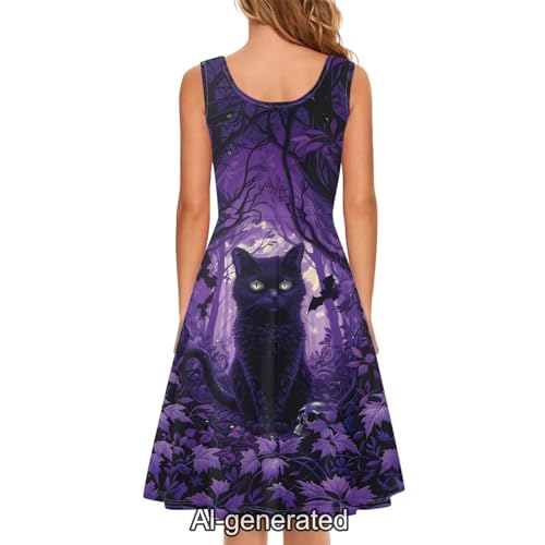 Image of Dreaweet Casual Sleeveless Dresses for Women Girls, Round Neck Tank Dresses with Pockets Summer Sundress Size XS-4XL