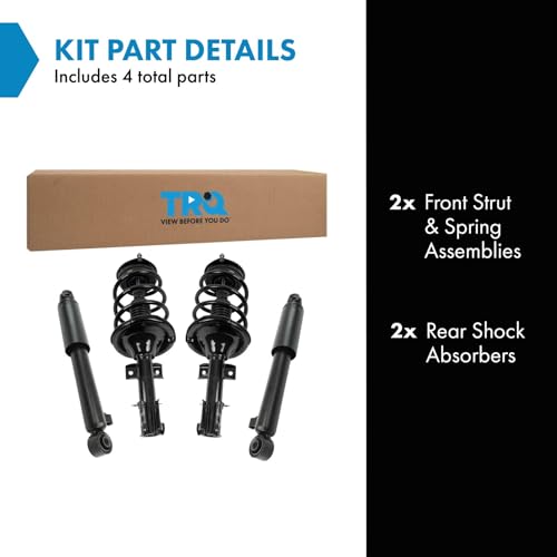 Image of TRQ Front and Rear Complete Strut Assembly & Shock Absorber Kit Complete Strut & Coil Spring Assembly Compatible with 2007-2012 Hyundai Veracruz