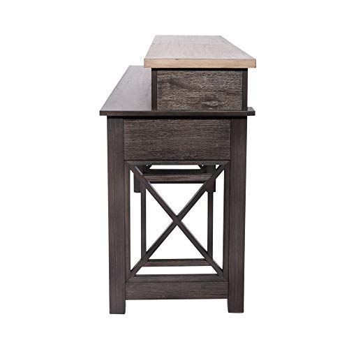 Liberty Furniture Industries Heatherbrook Console Bar Table, W74 X D21 X H36, Black #TOP4