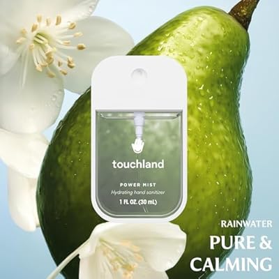 Touchland Hydrating Hand Sanitizer Spray Blossom Trio Set (Pure Lavender, Vanilla Blossom, Rainwater) 3 x 1 FL OZ Travel Size Mists