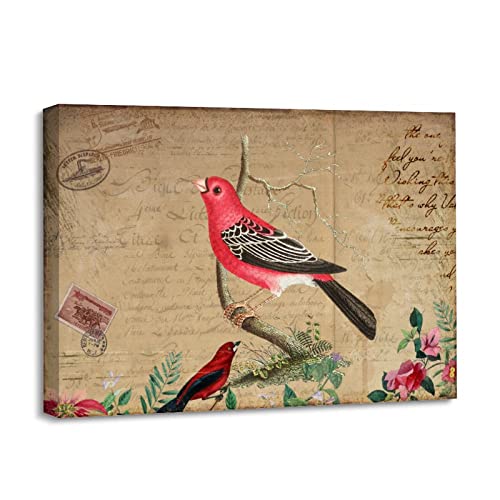 Pintura en lienzo de pájaros encantadores para un hogar cálido
