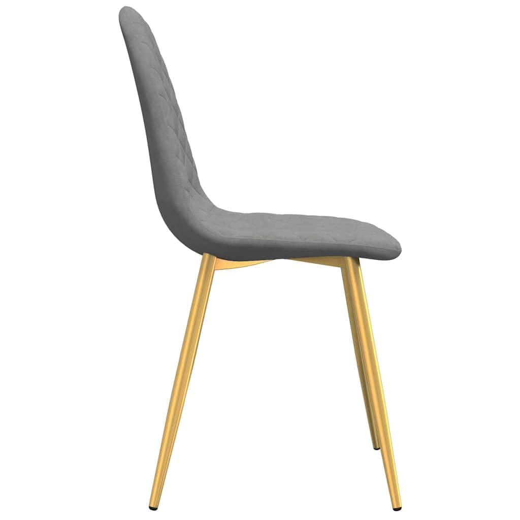 Set di 4 sedie per sala da pranzo, in velluto grigio chiaro, con