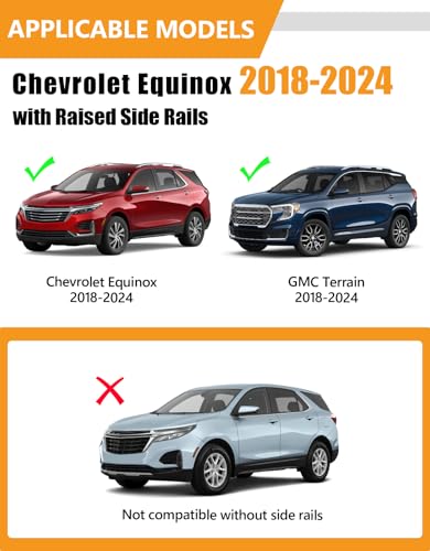 Image of KINGGERI 300lbs Lockable Roof Rack Cross Bars Compatible with 2018-2024 Chevy Chevrolet Equinox & GMC Terrain.Heavy Duty Aluminum Roof Rails Crossbars Luggage Kayak Canoe Snowboard SUV Accessories