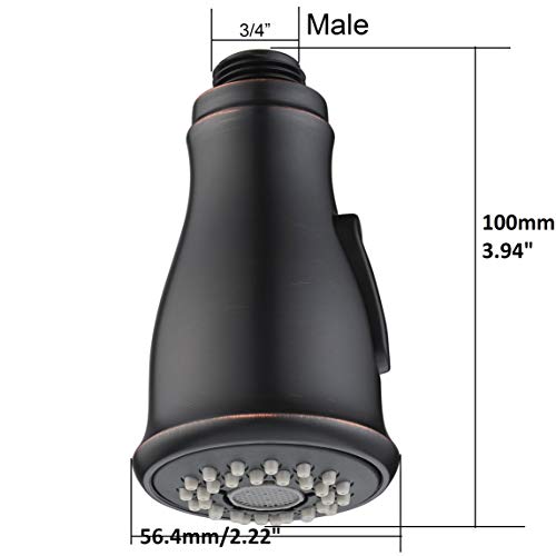 Sprayer Head Male, 3/4 Inch Connector Kitchen Faucet Pull Out Spray Head Replacement Part With O Ring Oil Rubbed Bronze For Delle Rosa Kitchen Faucet #TOP1
