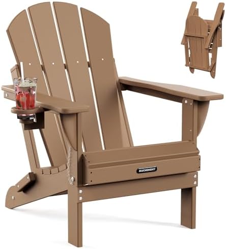 MUCHENGHY Folding Adirondack Chairs, Patio Chairs, Lawn Chairs, Outdoor Chair, Adirondack Chair Plastic, Fire Pit Chairs, Weather Resistant with Cup Holder for Deck, Backyard, Garden(Teak) MUCHENGHY Folding Adirondack Chairs, Patio Chairs, Lawn Chairs, Outdoor Chair, Adirondack Chair Plastic, Fire Pit Chairs, Weather Resistant with Cup Holder for Deck, Backyard, Garden(Teak)