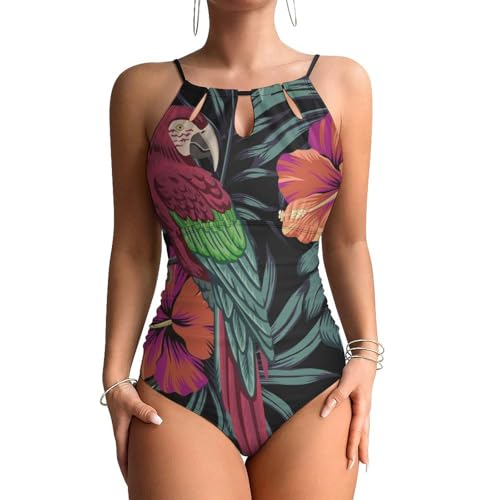Fleur de perroquet maillots de bain une pièce haut de gamme au design exotique raffiné