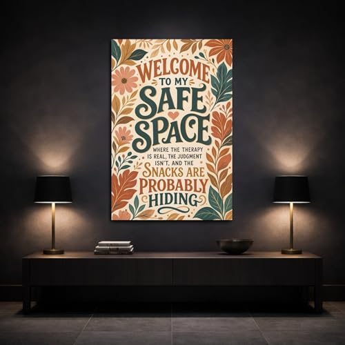 Affiche sur toile citations positives et fleurs boho ocre pour intérieur chic