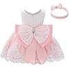 WOCINL Baby Meisjes Kant Strik Bloem Jurken Prinses Bruiloft Verjaardag Pageant Doop Christening Tutu Jurk met…