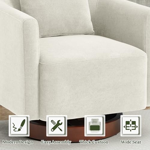 Sillón Giratorio Plegable Beige miniatura 7