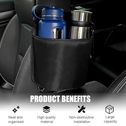 image for Yourkar Car Seat Side Large Cup Holder Expander Adapter Bag, Auto Seat