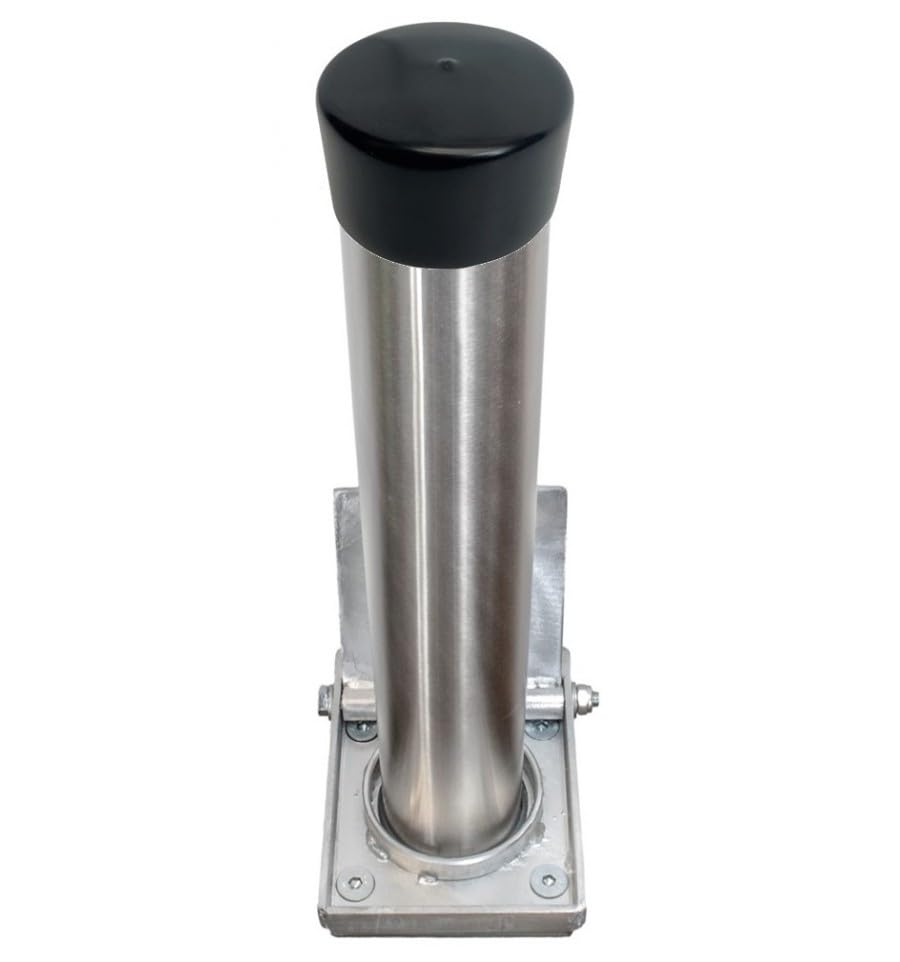 Stainless Steel RB-200 with Protective Cap, Telescopic Security Parking Post (Keyed Alike)