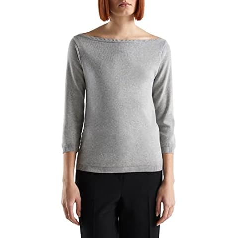 United Colors of Benetton Women's Sweater, Grigio Melange Medio Cover
