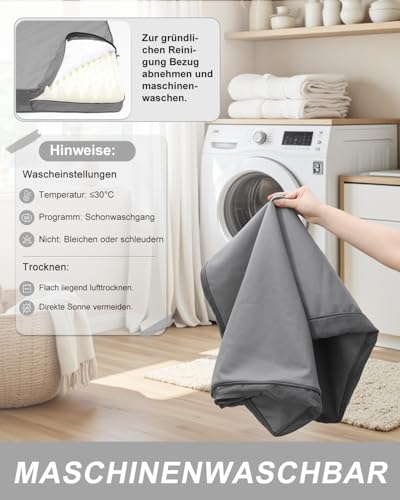 Favodormir Orthopädisches Hundebett Grosse Hunde 119x73cm,Abnehmbare Wassericht Kunstleder-Hülle Hundekissen Hundematratze für große Hunde,Komfortable & Kühlende Für Innen- Und Außenbereich,Grau