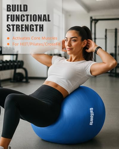 Image of GalSports Anti-Burst Slip Resistant Stability Ball - Swiss Ball for Home Gym & Physical Therapy