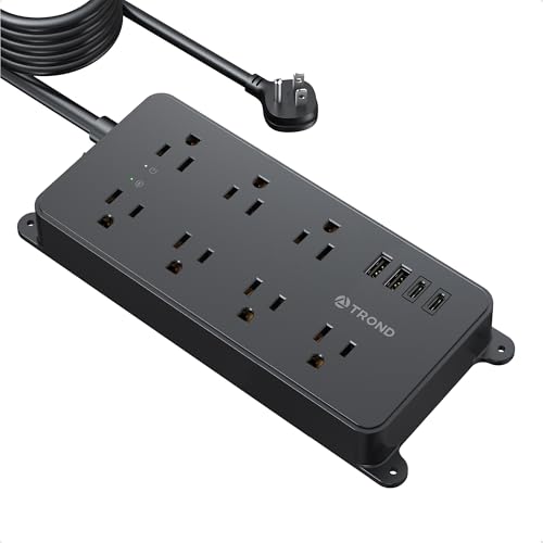 Image of TROND Surge Protector Power Strip, ETL Listed, Flat Plug 15ft Cord