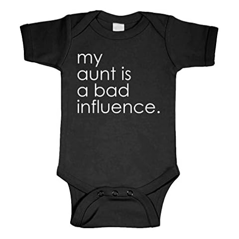 Live Nice My Aunt is A Bad Influence - Cotton Infant Bodysuit, NB, Black Cover