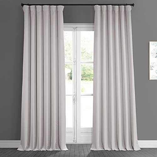 HPD Half Price Drapes BOCH-LN185-P Faux Linen Room Darkening Curtains for Bedroom (1 Panel), 50 X 108, Sea Thistle