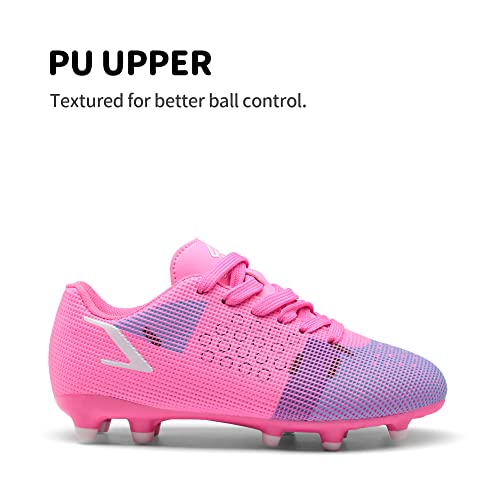 Dream Pairs Unisex-Child Soccer Cleats Kids Football Shoes, Rose Red/White - 10 Toddler (Sdso224K) #TOP1