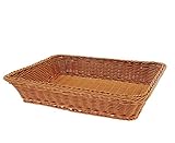 16" Poly Wicker Bread Basket, Long Woven Tabletop Food Fruit Vegetables Serving Basket, Restaurant S