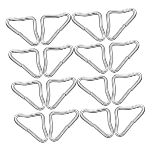 HONITANO 25 Piezas Anillas Metálicas para Trampolín Hebillas Triangulares Portátiles Resistentes para Tensar de Cama Elástica Accesorio Duradero para Repuesto de Trampolines