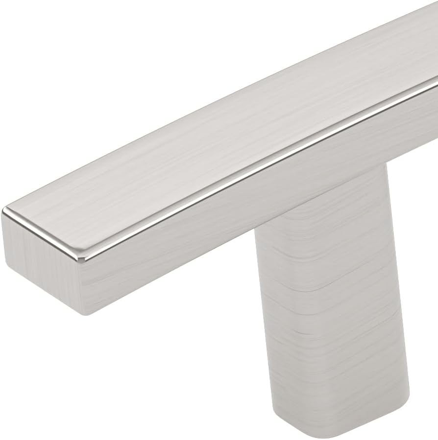 Richelieu Hardware DP65076195 (10-Pack) Padova Collection 3-inch (76 mm) Center-to-Center Brushed Nickel Transitional Rectangular Cabinet and Drawer Bar Pull Handle for Kitchen, Bathroom, and Furniture