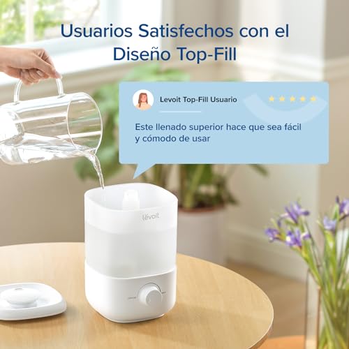 Image of LEVOIT Top-Fill Baby Air Humidifier, 2.5L Up to 25H Durable, 26dB Quiet, Auto Shut-off, 360 Nozzle, Mini Air Humidifier with Easy to Use Button BPA Free for Baby Room