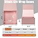 Ditwis 4 Pack 8x8x4 Inches Gift Boxes with Magnetic Closure Lids, Pink Magnetic Box for Wedding, Groomsmen Bridesmaid Proposal, Birthdays, Mother's Day