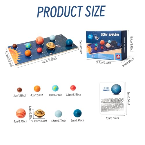 Sistema Solar de madera con planetas 3D y tarjetas de aprendizaje interactivo 6